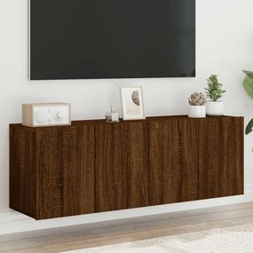 vidaXL Comodă TV de perete, 2 buc. stejar maro, 60x30x41 cm
