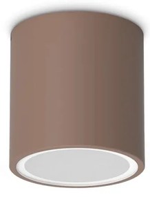 Mini Plafoniera Exterior Techo pl1 round d09, Protectie IP54, Cafeniu