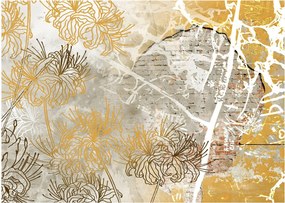Tablou - Vintage perete cu flori (70x50 cm)