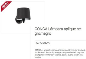Aplica de perete moderna design elegant CONGA neagra 64307-03