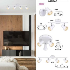 Lustra cu 4 spoturi design industrial Konrad alb 5357 RX