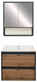 Mobilier complet de baie Porto 60 în culoarea stejarului rustic antracit