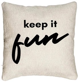 Perna Decorativa Canapea, Model Keep it Fun, 40x40 cm, Cu fermoar