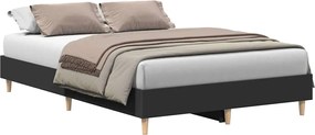 vidaXL Cadru de pat fără saltea, negru, 140x190 cm, lemn prelucrat