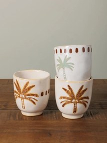 Set 3 cani din ceramica, Palmier