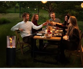 Șemineu pe bioetanol ROMA 26,5x80,5 cm 2kW negru + husă de protecție