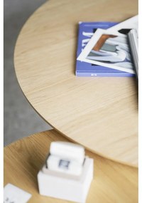 Măsuță de cafea natural rotundă cu aspect de lemn de stejar 90x90 cm Hobart – Rowico
