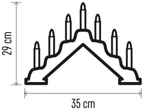 Sfeșnic LED de Crăciun 7xLED/2xAA alb