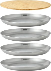 Farfurii argintii 4 buc. din oțel inoxidabil ø 25,5 cm – Black + Blum