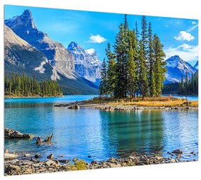Tablou cu peisaj montan și râu (70x50 cm), în 40 de alte dimensiuni noi