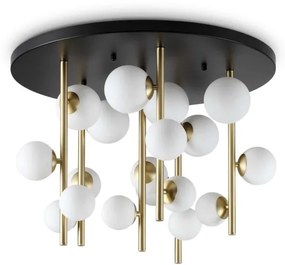 Lustra aplicata design modern Perlage pl18 negru/alama/alb