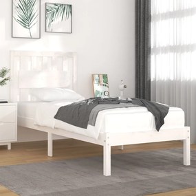 3103924 vidaXL Cadru de pat, alb, 100x200 cm, lemn masiv de pin