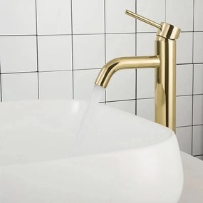 Baterie pentru lavoar Rea Lungo L.Gold Auriu inalta