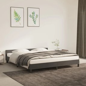 Cadru de pat cu tablie, gri inchis, 160x200 cm, catifea Morke gra, 160 x 200 cm