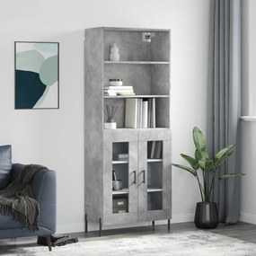 vidaXL Dulap înalt, gri beton, 69,5x34x180, lemn compozit