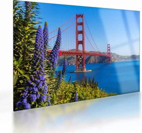 Tablou pe sticlă - Podul Golden Gate, San Francisco (70x50 cm)