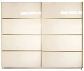 Gold Dulap 2500 Crem cu usi MDF Lucios + 1 Comoda
