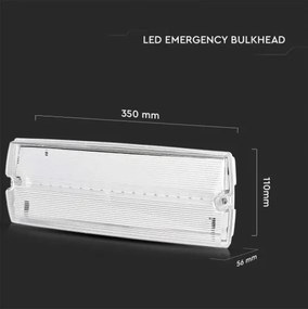 Corp de iluminat LED de urgență EMERGENCY EXIT LED/3W/230V 6400K IP65