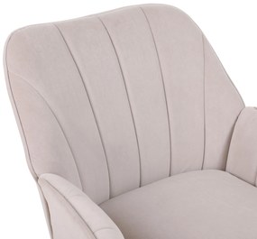 Fotoliu de salon modern din catifea, Design ergonomic, Bej