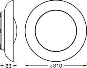 Osram - Plafonieră LED dimabilă ORBIS PLATE LED/19W/230V Ø31 cm portocaliu/negru