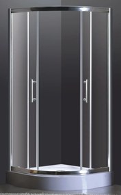 ROMSTAL Cabina dus, romstal, round2, semirotunda, sticla securizata 6mm, transparenta, profil crom, 90x90x190 cm