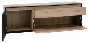Masă TV/Dulap Bobbie (Stejar artisan + negru). 1052779