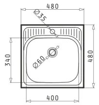 Chiuvetă de bucătărie Pyramis 105061001 ET34 48x48 cm satin