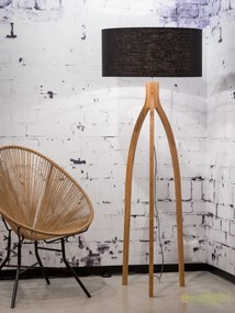 Lampadar cu trepied, realizat din materiale naturale, durabile si ecologice, Annapurna negru