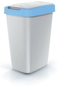 Coș de gunoi cu capac colorat, 12 l, albastru/gri