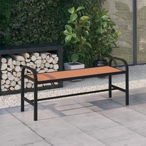 317138 vidaXL Bancă de grădină, maro și negru, 124,5 cm, oțel și WPC