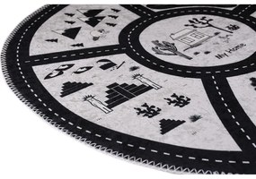 Covor de joacă pentru copii alb-negru lavabil ø100 cm My Home – Vitaus