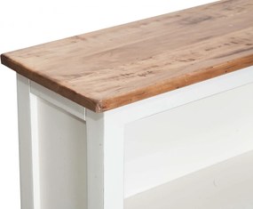 Vitrina mica, L68 25 H98 cm, alb natur antic, lemn masiv