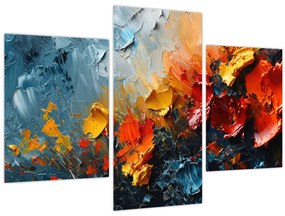 Tablou - Pictură abstractă de flori III. (90x60 cm)