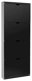 Pantofar negru cu deschidere înclinată din metal 51x138x16 cm – Household Pleasure