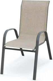 Scaun de gradina MOSLER, gri, plasa/otel, 55x72x95 cm
