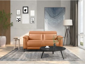 Canapea maro cu tapițerie din imitație de piele 160 cm Lund – Støraa