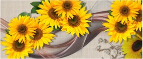 Tablou - Flori strălucitoare de floare soarelui (120x50 cm)