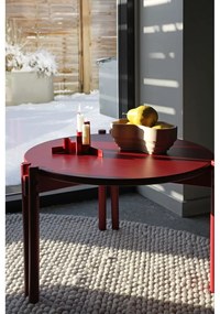 Măsuță de cafea roșie rotundă din lemn masiv de pin ø 80 cm Sticks – Karup Design