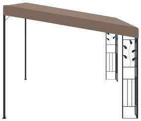 Pavilion montat de perete, gri taupe, 4 x 3 x 2,5 m