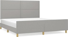 vidaXL Cadru de pat fără saltea, gri deschis, 180x200 cm, textil