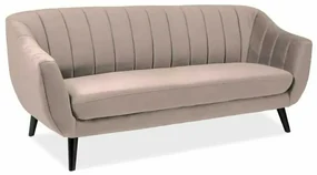 Canapea Elite Velvet, trei locuri, bej