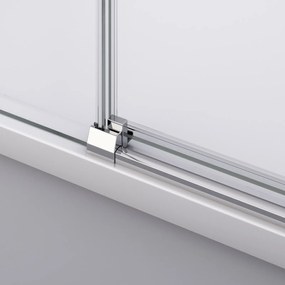 Cabina dus crom 140x100 cm, usa culisanta, grosime sticla 6 mm, tratament anticalcar, Ronal