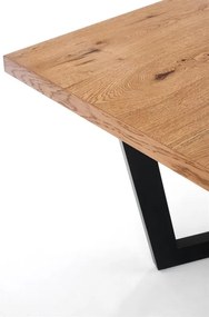 Masa extensibila Massive stejar deschis/negru L160-250 cm