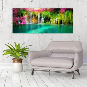 Tablou - Cascada, Lacurile Plitvice, Croația (120x50 cm)