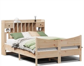 vidaXL Cadru de pat fără saltea, 140x190 cm, lemn masiv de pin