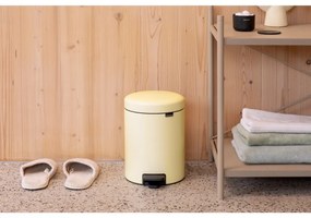 Cos cu pedala Brabantia NewIcon 1008840, 5 L, Inchidere lina, Baza antiderapanta, Galben