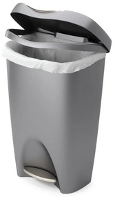 Coș de gunoi gri cu pedală din plastic 50 l Brim – Umbra
