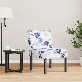 vidaXL Fotoliu, material textil înflorat cu albastru