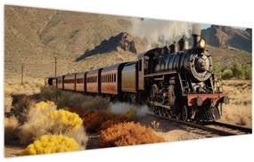 Tablou - Locomotivă cu aburi (120x50 cm)