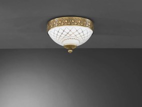 Plafoniera clasic design italian din alama, sticla 7002 RA-PL. 7012/2